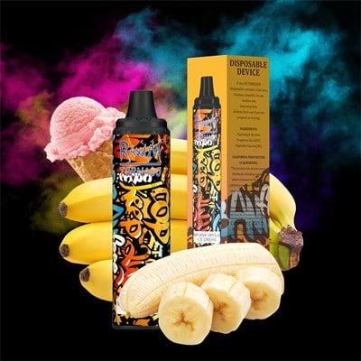 Banana Vanilla Ice Cream 6000 Puffs RandM Tornado Disposable Vape Device