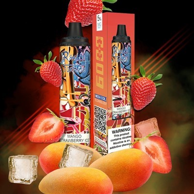 Mango Strawberry Ice 6000 Puffs RandM Tornado Disposable Vape Device