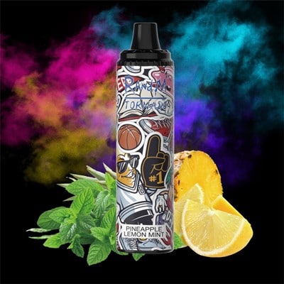 Pineapple Lemon Mint 6000 Puffs RandM Tornado Disposable Vape Device