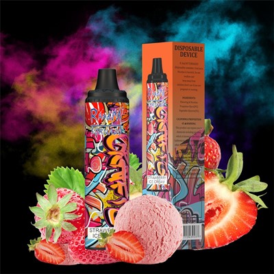 Strawberry Ice Cream 6000 Puffs RandM Tornado Disposable Vape Device