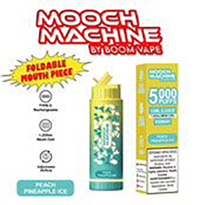 Peach Pineapple Ice 5000 Puff Mooch Machine by Boom Disposable Vape
