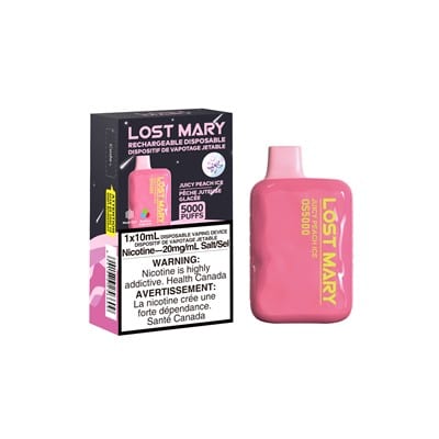 Juicy Peach Ice Lost Mary OS5000 Disposable Vape