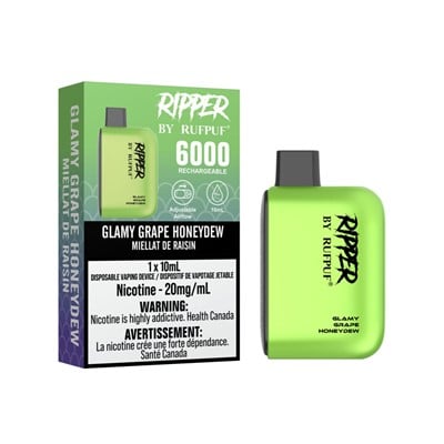 Glamy Grape Honeydew RufPuf Ripper 6000 Disposable Vape