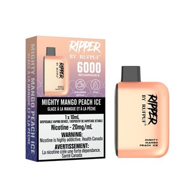 Mighty Mango Peach Ice RufPuf Ripper 6000 Disposable Vape