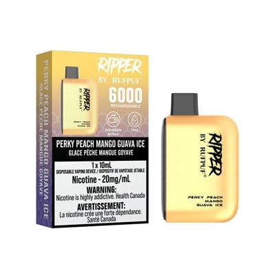 Perky Peach Mango Guava Ice RufPuf Ripper 6000 Disposable Vape