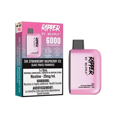 Sik Strawberry Raspberry Ice RufPuf Ripper 6000 Disposable Vape