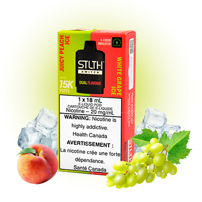 Juicy Peach Ice and White Grape Ice Stlth Switch Pods for Loop 2 and Loop 3