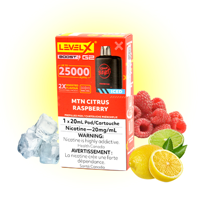 MTN Citrus Raspberry Ice Pods Level X G2 by Flavour Beast Boost