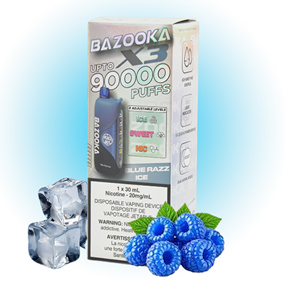 Blue Razz Ice Bazooka Vape X3 90K disposable