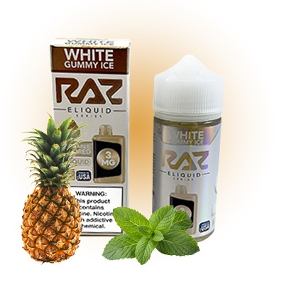White Gummy Ice Pod Juice X Raz E-Liquid